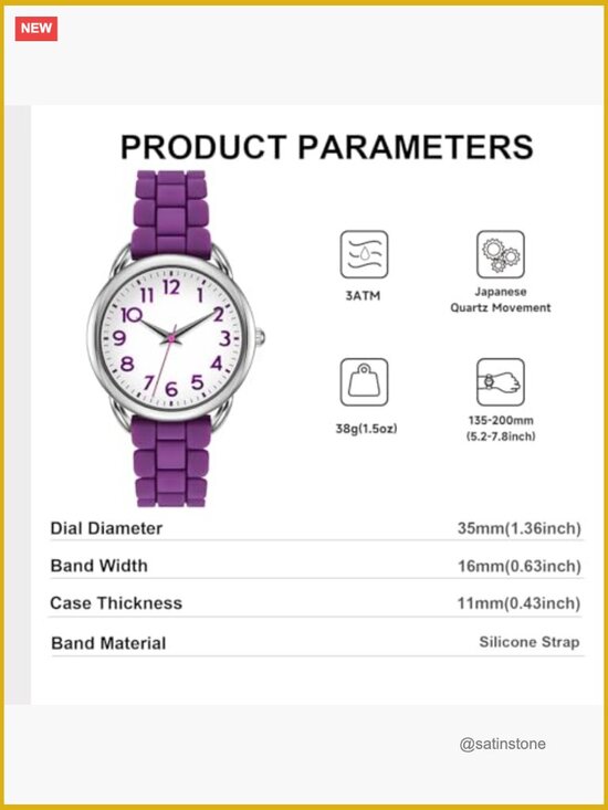 Big Face Easy Reader Silicone Strap Watch Water Proof main image 7